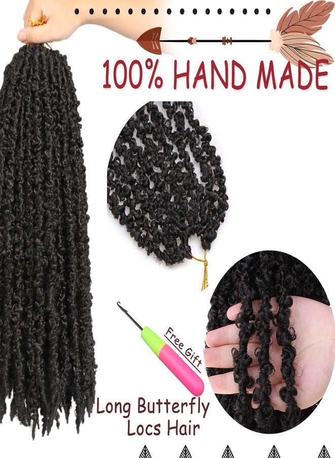 Beverlee Butterfly Locs Crochet Hair Short 2 Packs Black Crochet Bob Hair 12 Inch Messy Distressed Faux Locs Crochet Braids Pre-twisted Soft Locs Hair for Women #1B… - Image 4